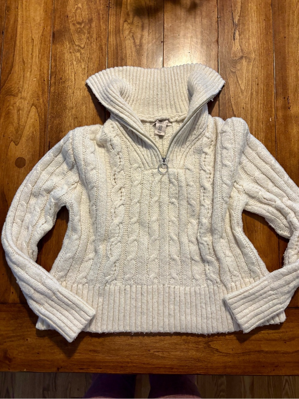 Cozy Cable Knit Half-Zip Sweater - Cream
